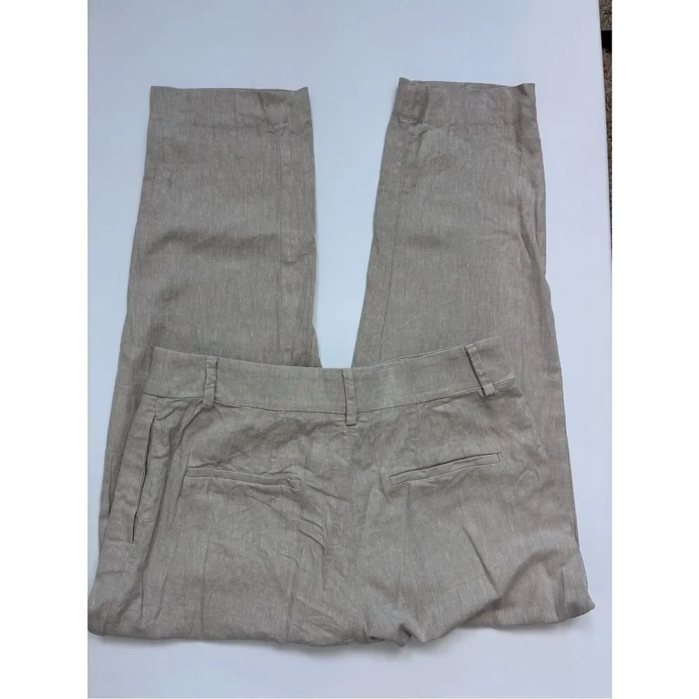 H&M Slim Linen-Blend Trousers Tapers to ankle